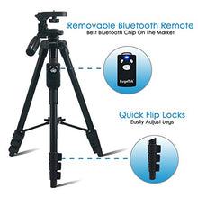 Load image into Gallery viewer, Fugetek 54" Tripod, Works with Phone & Camera, Use for Facetime, Video Calls, Teaching, Lightweight Aluminum, Removable Bluetooth Remote, Mount Smartphone, DSLR, Compatible with Apple Android, Black