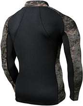 Load image into Gallery viewer, TSLA Men's UPF 50+ Mock Long Sleeve Compression Shirts, Athletic Workout Shirt, Water Sports Rash Guard, Zero Block Top Pixel Camo, X-Small