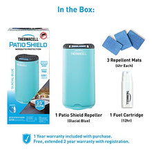 Load image into Gallery viewer, Thermacell Patio Shield Mosquito Repeller, Blue; Highly Effective Mosquito Repellent for Patio; No Candles or Flames, DEET-Free, Scent-Free, Bug Spray Alternative; Includes 12-Hour Refill
