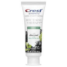 Load image into Gallery viewer, Crest Charcoal 3D White Toothpaste, Whitening Therapy, with Tea Tree Oil, Refreshing Mint flavor, 4.1 oz, Pack of 3
