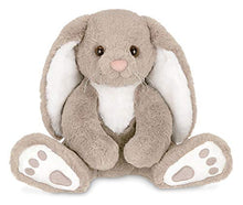 Load image into Gallery viewer, Bearington Boomer Plush Taupe and White Bunny Stuffed Animal, 10.5 inches