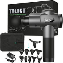 Load image into Gallery viewer, TOLOCO Massage Gun, Upgrade Percussion Muscle Massage Gun for Athletes, Handheld Deep Tissue Massager for Mothers Day Gifts (Grey)