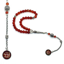 Load image into Gallery viewer, ALBATROSART -Prestige Series -1- (8mm,33 Beads) Worry Beads-Prayer Beads-Tesbih-Tasbih-Tasbeeh-Misbaha-Masbaha-Subha-Rosary (Red Agate Stone Prayer Beads)