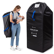 Load image into Gallery viewer, Stroller Bag for Airplane Travel - Baby Stroller Cover for Travelling - Durable Nylon Gate Check Bag with Backpack Straps to Easily Carry and Protect Single, Double, & Umbrella Strollers
