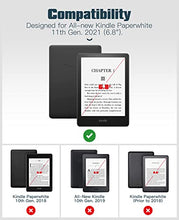 Load image into Gallery viewer, Dadanism Case Fit New 6.8" Kindle Paperwhite and Kindle Paperwhite Signature Edition 11th Gen 2021, Light Cover Case with Hand Strap Auto Wake/Sleep for Kindle Paperwhite 2021 E-Reader, Black