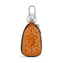 Load image into Gallery viewer, WU Men Women Genuine Leather Car Key Holders Housekeeper for Men Retro Multifunctional Home Keychain Case Female Key Wallet