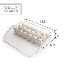 Load image into Gallery viewer, Totally Kitchen Plastic Egg Holder, BPA Free Fridge Organizer with Lid & Handles, Refrigerator Storage Container, 18 Egg Tray, Clear