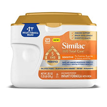 Load image into Gallery viewer, Similac 360 Total Care Sensitive Infant Formula, with 5 HMO Prebiotics, for Fussiness & Gas Due to Lactose Sensitivity, Non-GMO, Baby Formula Powder, Unflavored, 20.1 Oz