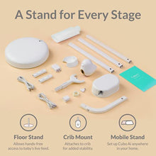 Load image into Gallery viewer, Cubo Ai Plus Smart Baby Monitor and 3-Stand Set | HD Night Vision Camera with A.I. Baby Safety Alerts, Sleep Analytics and Two-Way Audio | iOS, Android and Smart Home Compatible