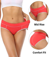 Load image into Gallery viewer, wirarpa Women's Cotton Underwear Comfy Mid Waisted Plus Size Briefs 5 Pack Breathable Ladies Panties Multicolor Size 6