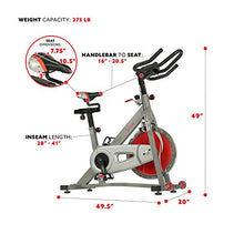 Load image into Gallery viewer, Sunny Health & Fitness Pro II Indoor Cycling Bike with Device Mount and Advanced Display – SF-B1995, Silver
