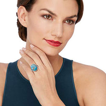 Load image into Gallery viewer, Ross-Simons Oval Turquoise Ring in Sterling Silver Wirework. Size 9