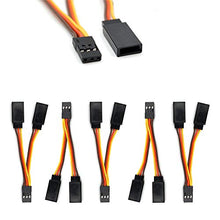 Load image into Gallery viewer, 5 Pcs JR/Futaba Style Servo 1 to 2 Y Harness Leads Splitter Cable Male to Female Extension Lead Wire for RC Models Airplane 7cm