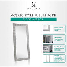 Load image into Gallery viewer, Mosaic Style Full Length Mirror Standing Hanging or Leaning Against Wall, Large Rectangle Free Standing Full Body Dressing Mirror, Wall-Mounted / Floor Mirror for Living Room - 31.5"W x 65.5"H, Silver