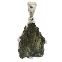 Load image into Gallery viewer, Starborn Natural 7-12 carat Moldavite Sterling Silver Pendant