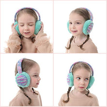 Load image into Gallery viewer, Flammi Kids Knit Earmuffs Winter Outdoor Furry Ear Warmers for Boys Girls (Aqua Green)