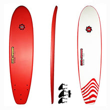 Load image into Gallery viewer, Liquid Shredder EZ-Slider 7ft Red-Premium Foam Deck Surfboards-Wax-Free, Soft-Top, Slick Bottom-Includes Removable 3 Fin System-FunShape for Adults and Kids of All Levels of Surfing