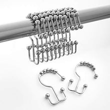Load image into Gallery viewer, Maytex Shower Curtain Hooks Rust-Resistant Metal Double Roller Glide, Rings for Bathroom, Set of 12, Chrome