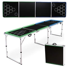 Load image into Gallery viewer, Wodesid 8FT Portable Beer Pong Tables with Carrying Handle Tailgate Desk Lightweight Adjustable Height Aluminum Folding Flip Cup Table for Indoor Outdoor, Picnic Party Camping (2.4m Games Table)