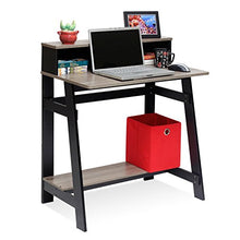 Load image into Gallery viewer, Furinno Simplistic A Frame Computer Desk, Black/French Oak Grey