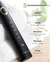 Load image into Gallery viewer, Fairywill Sonic Electric Toothbrush for Adults and Kids, ADA Accepted Whitening Clean, 8 Dupont Brush Heads & Travel Case, Soft Bristles, 5 Modes USB Rechargeable, 2 Mins Smart Timer 40,000 VPM Black