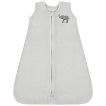 Load image into Gallery viewer, TILLYOU All Season Micro-Fleece Baby Sleep Bag and Sack with Inverted Zipper, Unisex Clothes for Babies Age 6-12 Months, Sleeveless Warm Soft Plush Wearable Blanket TOG 1, Medium M, Gray Elephant