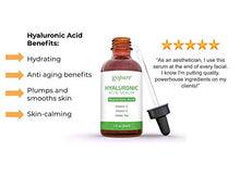 Load image into Gallery viewer, goPure Hyaluronic Acid Serum for Face - Anti Aging Serum with Vitamin C & E, Green Tea - Anti Wrinkle Hydrating Serum - Facial Moisturizer Collagen Serum - Helps Hydrate and Plump the Skin