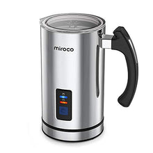Load image into Gallery viewer, Miroco Milk Frother, Electric Milk Steamer Stainless Steel, Automatic Hot and Cold Milk Frother Warmer with Heat Froth Whisks for Latte, Coffee, Hot Chocolates, Cappuccino, Heater with Strix Control