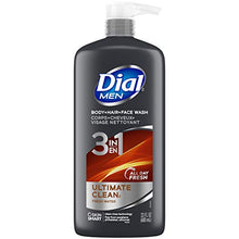 Load image into Gallery viewer, Dial Men 3 in1 Body, Hair and Face Wash, Ultimate Clean, 23 fl oz (Pack of 3)