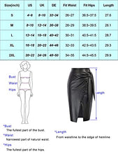 Load image into Gallery viewer, LIUMILAC Black Leather Skirt for Women High Waist Wrap Pencil Skirt Dating Party Skirt S