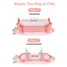 Load image into Gallery viewer, Lovin&Hugin Baby Foldable Bathtub, Collapsible Baby Bathtub Newborn to Toddler with Ridge Protection pad, Baby Temperature Bathtub for Babies Girls, Pink