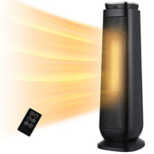 Load image into Gallery viewer, Aikoper Space Heater, 1500W Ceramic Tower Heater, Portable Electric Oscillating Heater with Adjustable Thermostat, ECO Mode, Remote Control, 8-Hrs Timer, Overheat & Tip-over Protection for Indoor Use