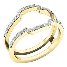 Load image into Gallery viewer, 0.25 Carat (ctw) Round White Diamond Ladies Wedding Enhancer Guard Ring 1/4 CT, 10K Yellow Gold, Size 8