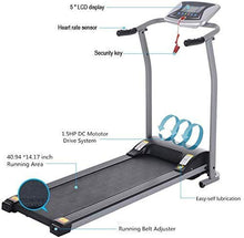 Load image into Gallery viewer, Electric Folding Treadmill for Home with LCD Monitor,Pulse Grip and Safe Key Fitness Motorized Running Jogging Walking Exercise Machine Space Saving for Home Gym Office Easy Assembly (Gray)
