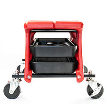 Load image into Gallery viewer, Powerbuilt Heavy Duty Compact Rolling Seat with Storage Trays - 240283,Red