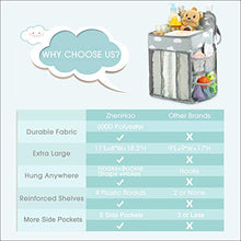 Load image into Gallery viewer, Hanging Diaper Caddy Organizer - Diaper Stacker for Changing Table, Crib, Playard or Wall & Nursery Organization Baby Shower Gifts for Newborn (Gray Cloud)