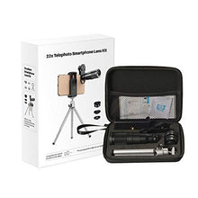 Load image into Gallery viewer, Apexel Phone Lens Kits-22x Telephoto Lens/205°Fisheye Lens/120°Wide Angle Lens&20x Macro Lens/Tripod and Remote Shutter Works with iPhone 11 Plus X XS XR Samsung Huawei