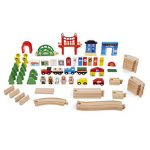 Load image into Gallery viewer, Little Tikes Real Wooden Train Table Set for Kids, Deluxe Over 80Piece Hand Painted Wooden Set with Tracks, Trains & Accessories