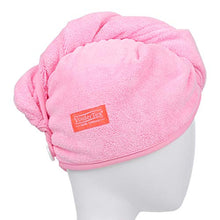 Load image into Gallery viewer, YoulerTex Microfiber Hair Towel Wrap for Women, 2 Pack 10 inch X 26 inch, Super Absorbent Quick Dry Hair Turban for Drying Curly, Long & Thick Hair (Blue+Pink)