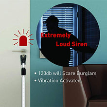 Load image into Gallery viewer, Securityman 2-in-1 Door Security Bar with Alarm & Sliding Door Stopper Security Bar with 120db Loud Alert Siren - Durable & Rugged Iron, Sturdy on Most Floors & Windows (Protects Against Scratches)