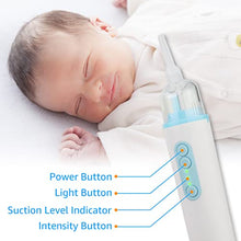 Load image into Gallery viewer, Baby Nasal Aspirator, Bellababy Baby Nose Sucker, Baby Booger/ Snot Remover with 3 Suction Levels, 2 Tips and Light Soothing Function, Rechargeable, Mute, Anti-Backflow, with Carrying Bag …