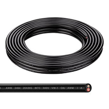Load image into Gallery viewer, Geosiry Electrical Wire - 20Ft 20AWG Tinned Copper Hookup Wire, 2 Core Flexible Extension Power Cord for Auto,Insulated Stranded Cable for Outdoor Lighting Boat Marine Solar -Black(20AWG 20Ft)