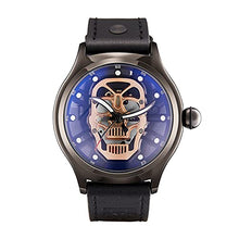 Load image into Gallery viewer, SURVAN WatchDesigner Japanese Quart Men Wrist Watch Luminous Skull Skeleton Black Leather Strap Men Watch Waterproof