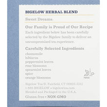 Load image into Gallery viewer, Bigelow Sweet Dreams Herbal Tea, Caffeine Free, 20 Count (Pack of 6), 120 Total Tea Bags