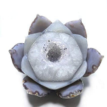 Load image into Gallery viewer, MOKA 1pc 400g-550g Natural Agate geode Quartz Flower carvings Crystal Ornaments Figurines for Sale