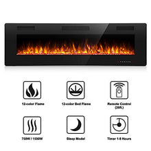 Load image into Gallery viewer, Antarctic Star Electric Fireplace in-Wall Recessed and Wall Mounted, 750/1500 Fireplace Heater and Linear Fireplace with Multicolor Flame, Control by Touch Panel & Remote (Black) … (30‘’)