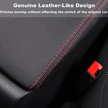 Load image into Gallery viewer, Horry Center Console Armrest Box Cover Panel Trim Waterproof Anti-Scratch Leather Protector Decoration Cover Interior Accessories for Honda Civic 2022(Red Stitches), Black leather red line