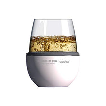Load image into Gallery viewer, Asobu Insulated Stemless Wine Glass Stainless Steel Sleeve and Wine Glass (White)