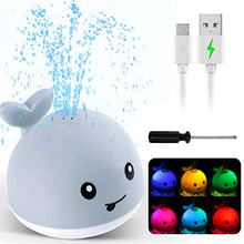 Load image into Gallery viewer, 2022 Upgraded Baby Bath Toys, 1500 mAh Rechargeable Bath Toys with Double Layer Waterproof, Light Up Whale Spray Water Bathtub Toys for Toddlers Infant Kids Boys Girls, Pool Bathroom Baby Toy