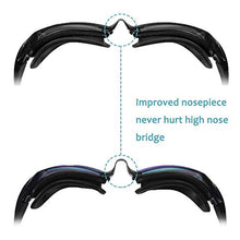 Load image into Gallery viewer, aegend No Leaking Swim Goggles, with 2 Pack Long Hair Swim Caps (Black + Blue)